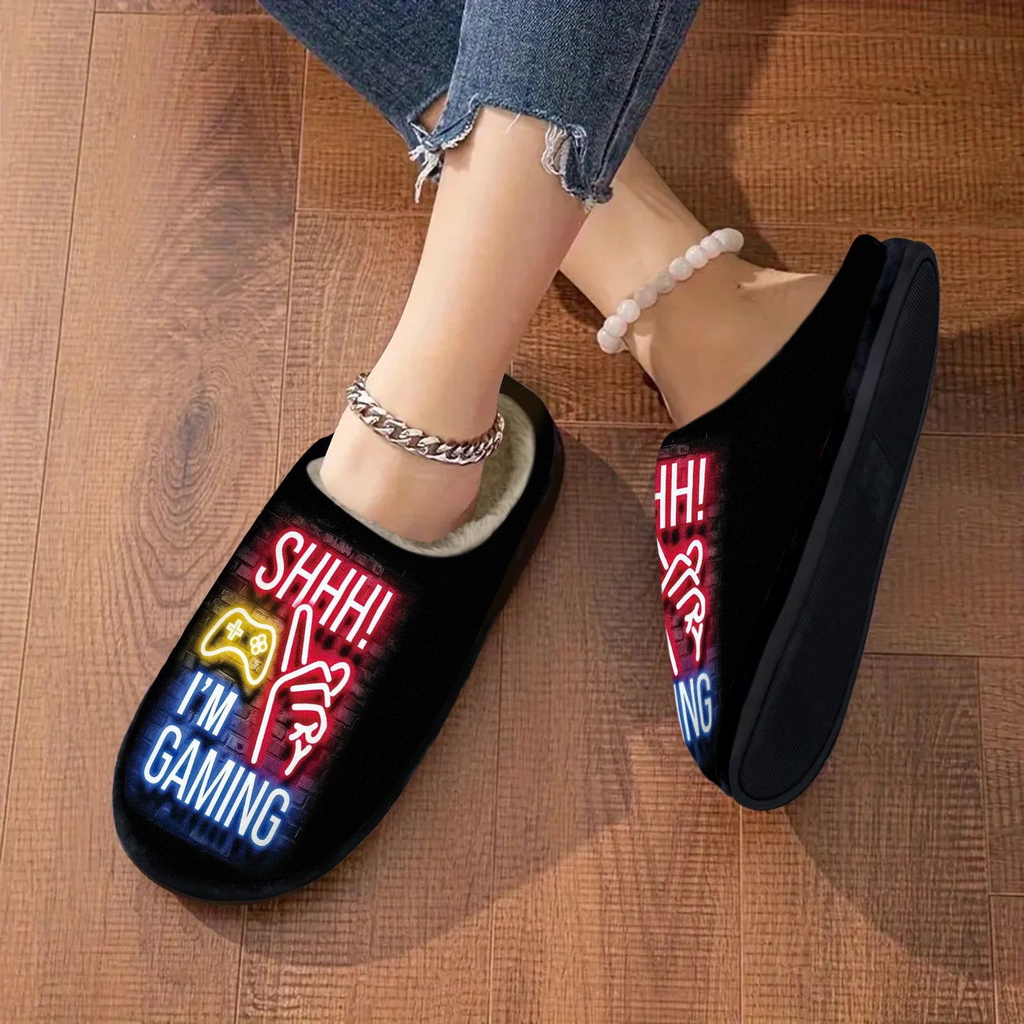 Slippers - Soft, Non-Slip Rubber Sole, Machine Washable, Indoor/Outdoor Use, Winter Warm Bedroom Slippers