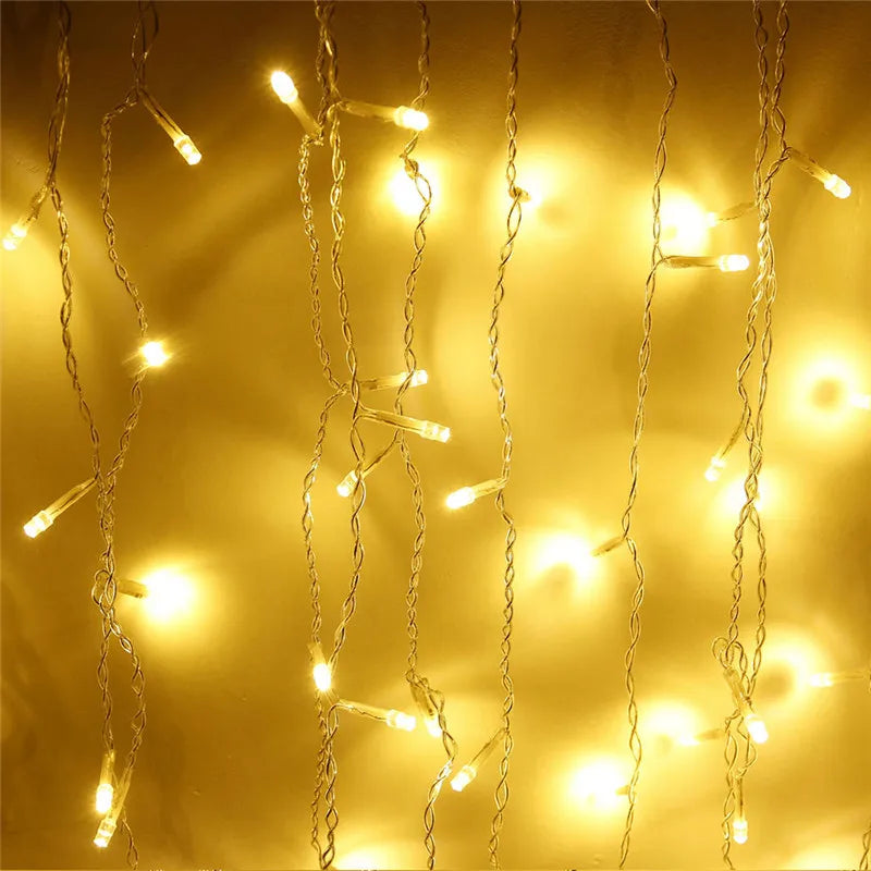 christmas lights outdoor decoration 4 meter droop 0.3-0.5m led curtain icicle string lights new year wedding party garland light
