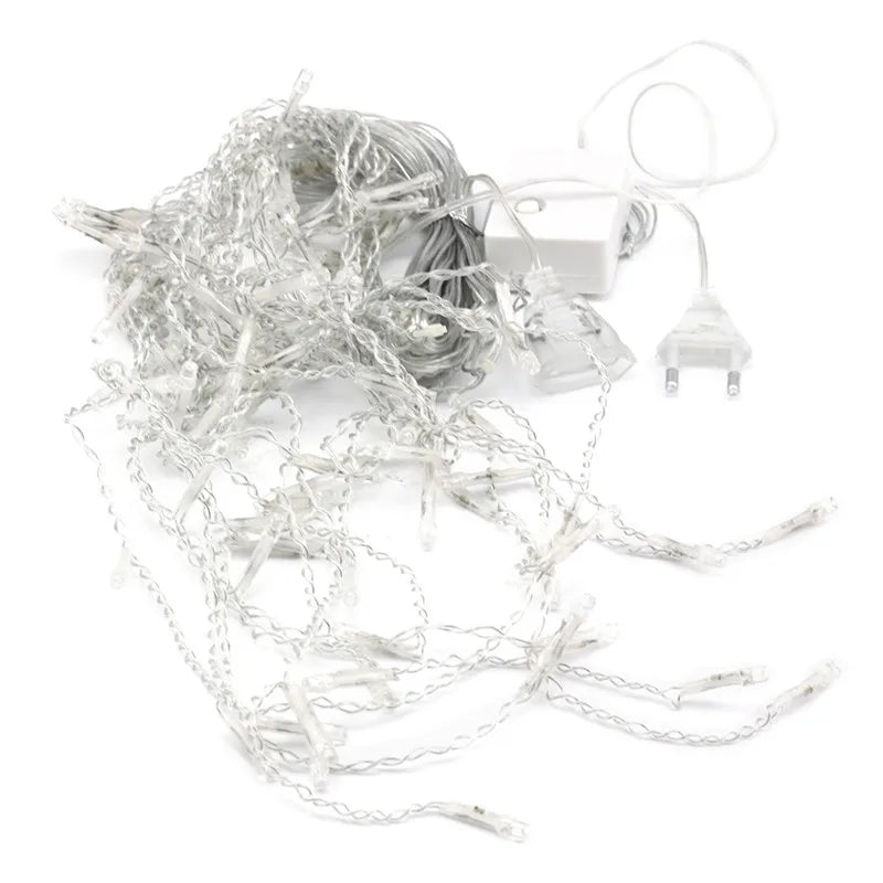 christmas lights outdoor decoration 4 meter droop 0.3-0.5m led curtain icicle string lights new year wedding party garland light