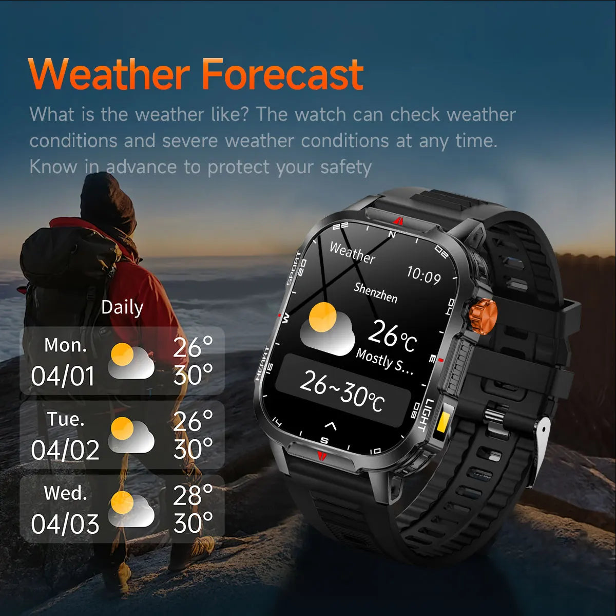 2025 New Smart Watch Voice Assistant 2.01"HD Screen Bluetooth Call Waterproof 1100mAh Big Battery Compass Outdoor Sport Watches