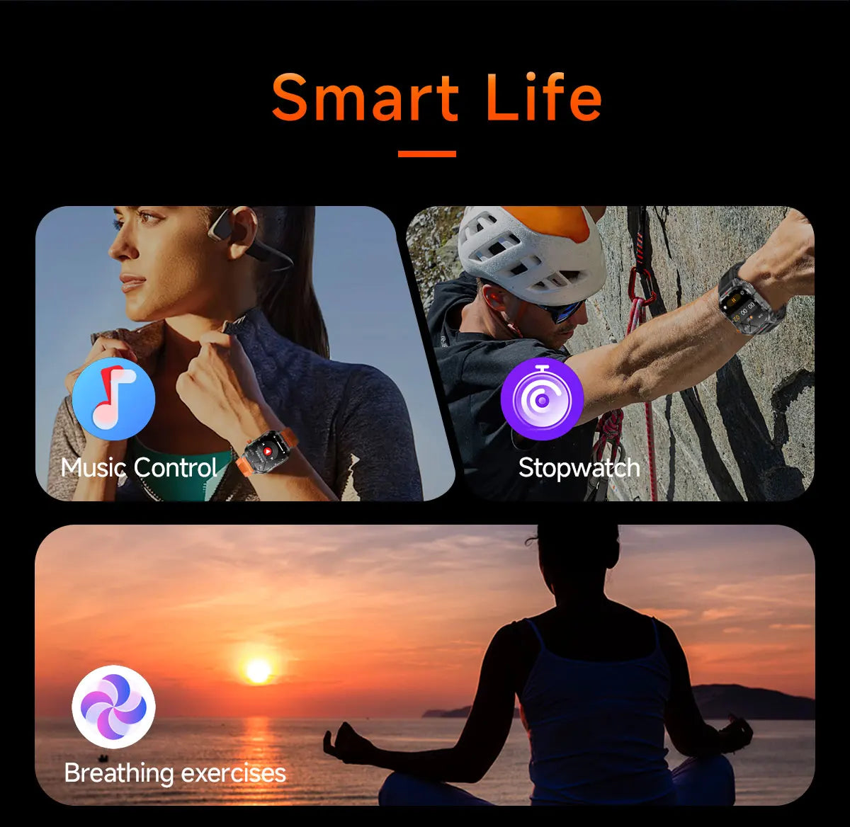 2025 New Smart Watch Voice Assistant 2.01"HD Screen Bluetooth Call Waterproof 1100mAh Big Battery Compass Outdoor Sport Watches