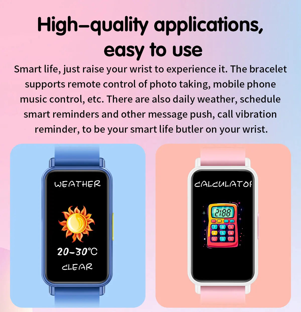 Smart Watch  For Kids with Educational Games,Camera Control, Calculator,Alarm,Activity Tracker,USB Rechargeable,Wireless 5.2