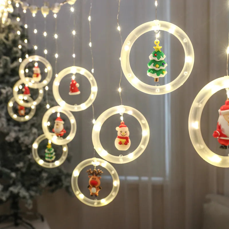 Christmas Led Decorative Lights Strip Star Curtain Lights Christmas Tree Lights String Festival Atmosphere Lights Star Lights