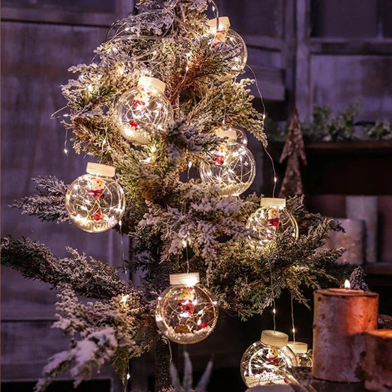 LED Holiday Light Christmas Decoration Lamp Room Decor Garland Santa Tree Moon and Star String Lights Decoration Accessories