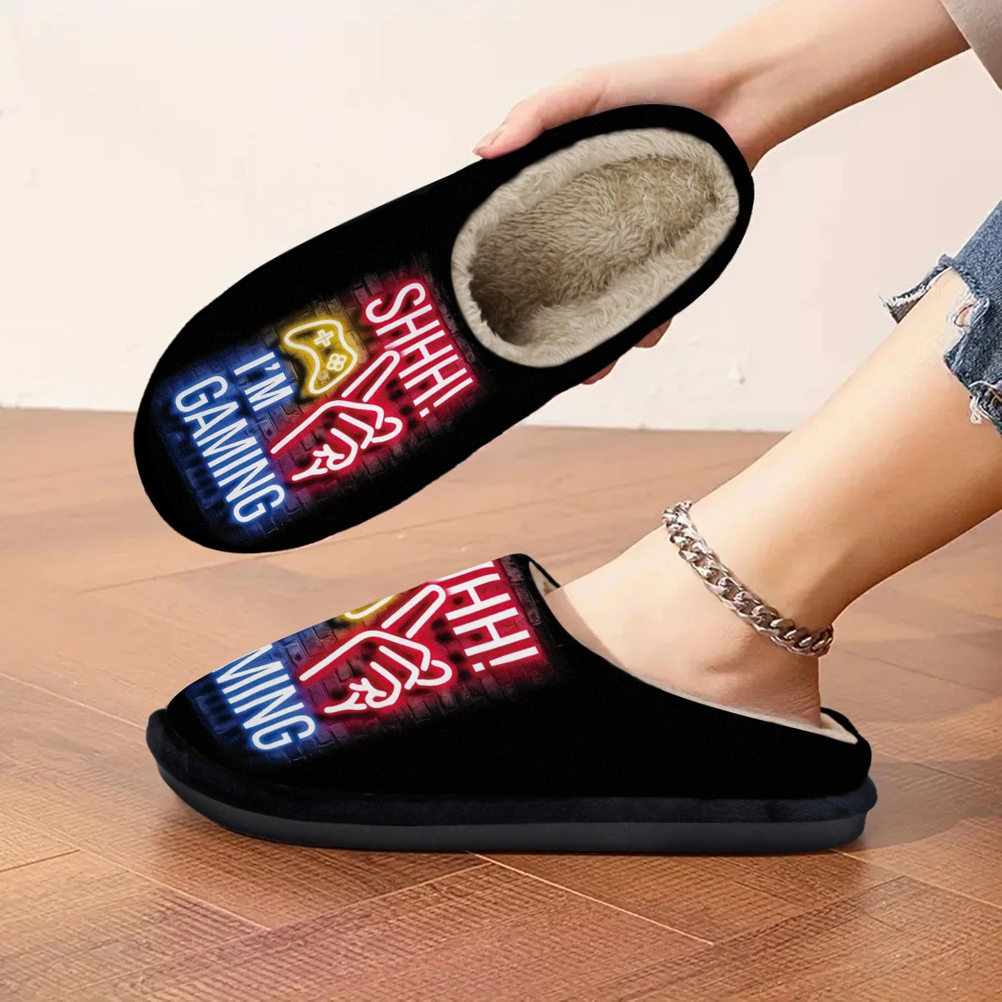 Slippers - Soft, Non-Slip Rubber Sole, Machine Washable, Indoor/Outdoor Use, Winter Warm Bedroom Slippers