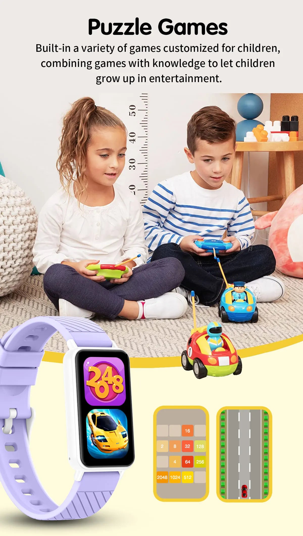 Smart Watch  For Kids with Educational Games,Camera Control, Calculator,Alarm,Activity Tracker,USB Rechargeable,Wireless 5.2