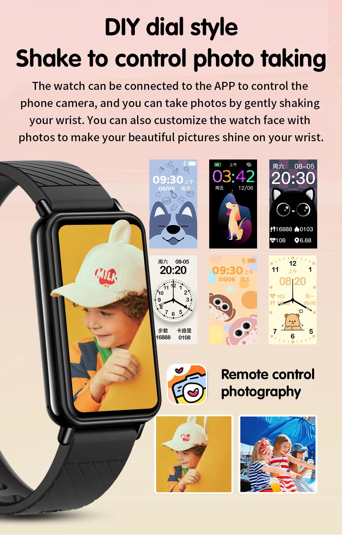 Smart Watch  For Kids with Educational Games,Camera Control, Calculator,Alarm,Activity Tracker,USB Rechargeable,Wireless 5.2