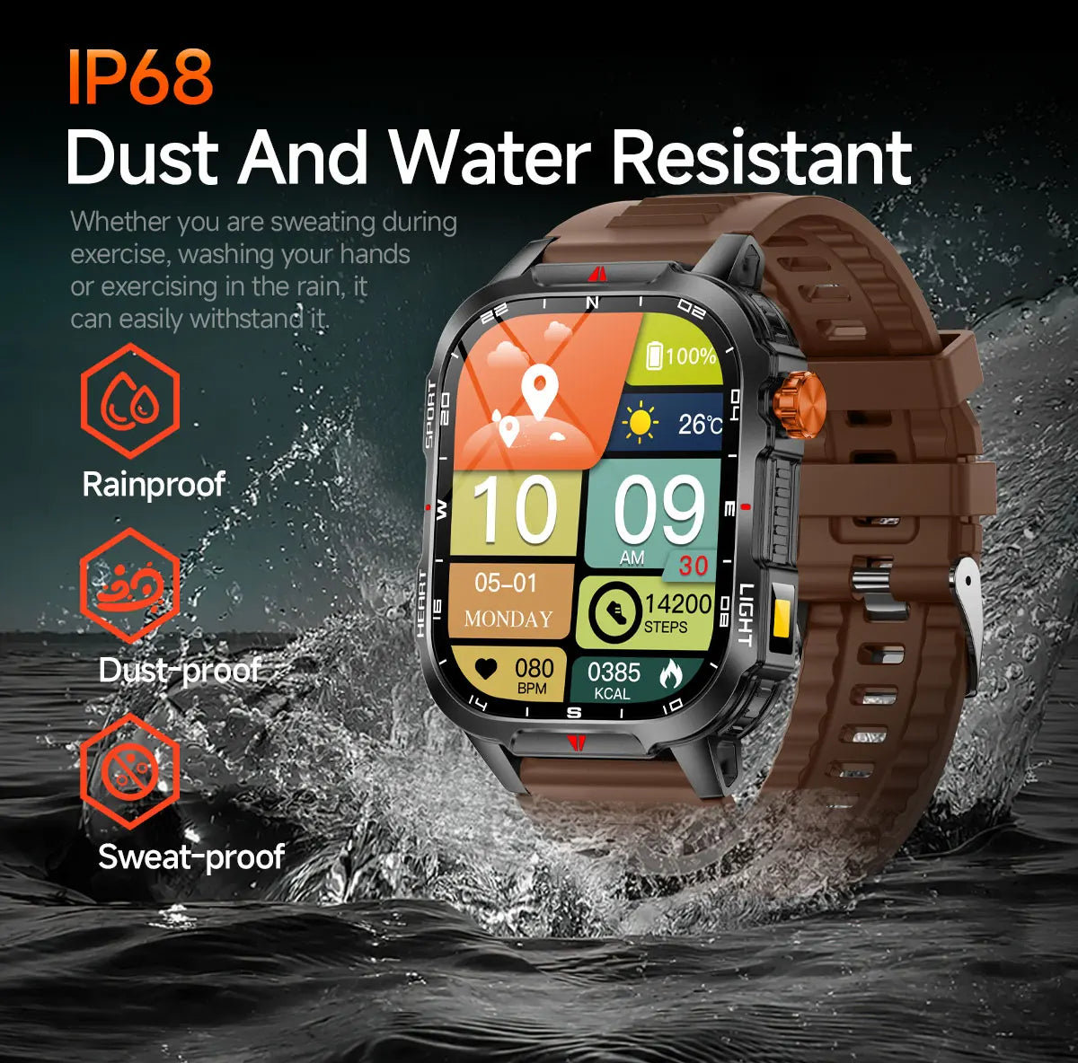 2025 New Smart Watch Voice Assistant 2.01"HD Screen Bluetooth Call Waterproof 1100mAh Big Battery Compass Outdoor Sport Watches