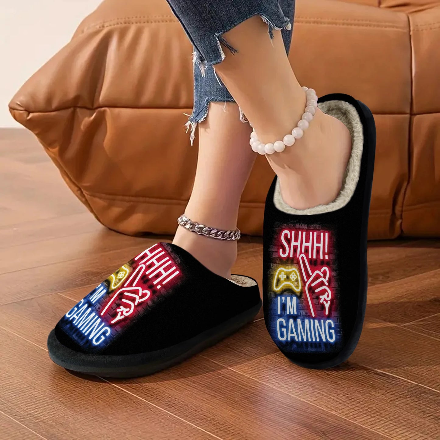 Slippers - Soft, Non-Slip Rubber Sole, Machine Washable, Indoor/Outdoor Use, Winter Warm Bedroom Slippers