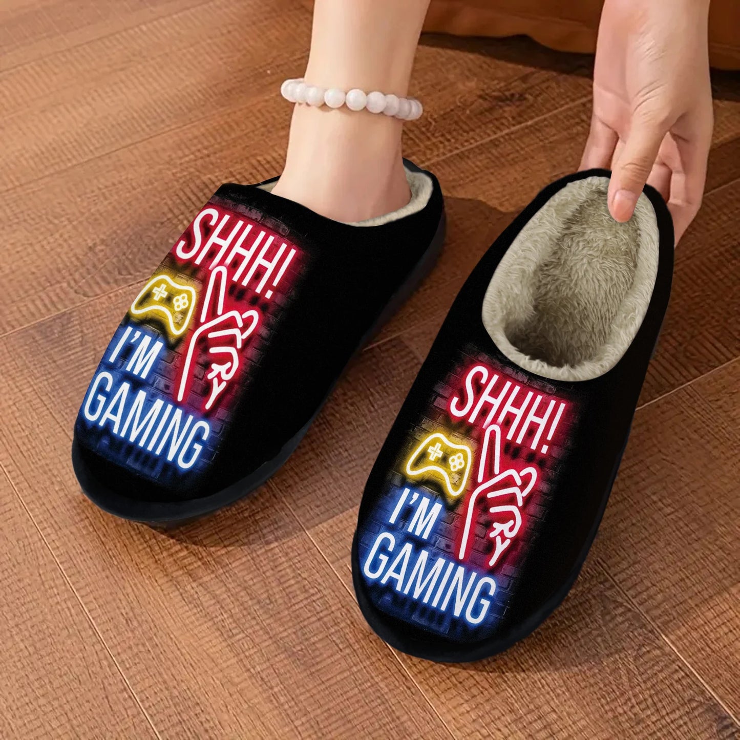 Slippers - Soft, Non-Slip Rubber Sole, Machine Washable, Indoor/Outdoor Use, Winter Warm Bedroom Slippers