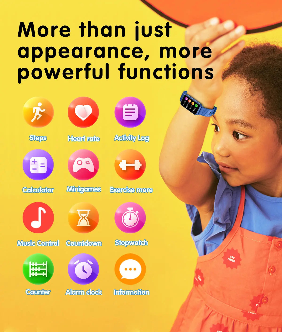 Smart Watch  For Kids with Educational Games,Camera Control, Calculator,Alarm,Activity Tracker,USB Rechargeable,Wireless 5.2