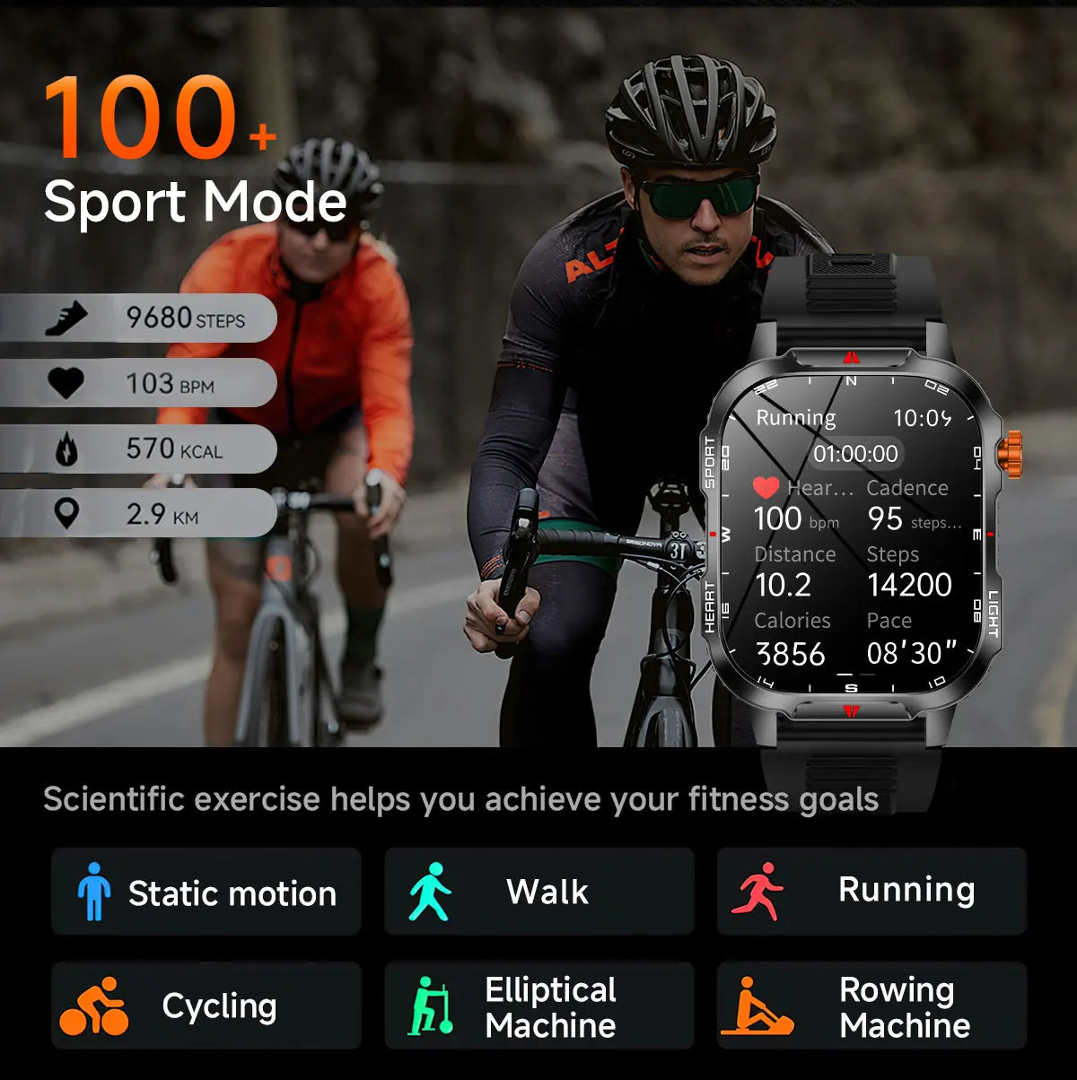 2025 New Smart Watch Voice Assistant 2.01"HD Screen Bluetooth Call Waterproof 1100mAh Big Battery Compass Outdoor Sport Watches